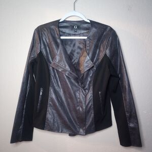 G by Giuliana Metallic Silver and Black Blazer